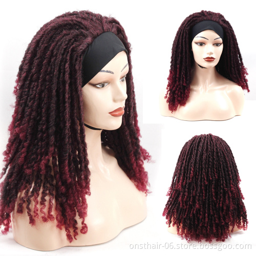 Onst 110 Styles Dreadlock  Box Braided Wigs Headband Wig for Black Women Short Curly Crochet Hair Braids Scarf Hair Turban Wig